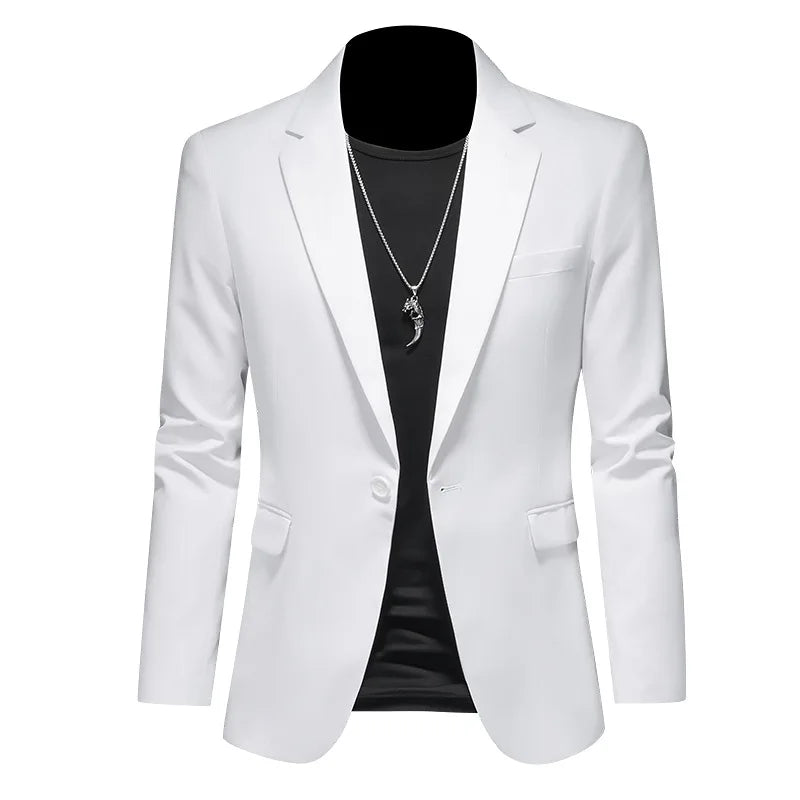 Mens Suit 2025 New Plus Size Slim Fit Single Breasted Blazer Professional Wedding Business Party Office Formal Jacket Coats