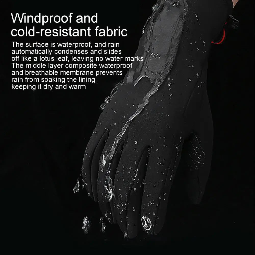 Gants d’hiver chauffants USB pour femmes, écran tactile étanche noir, avec une surface élégante hydrofuge et des détails de surpiqûre subtils, présentés de l’arrière.