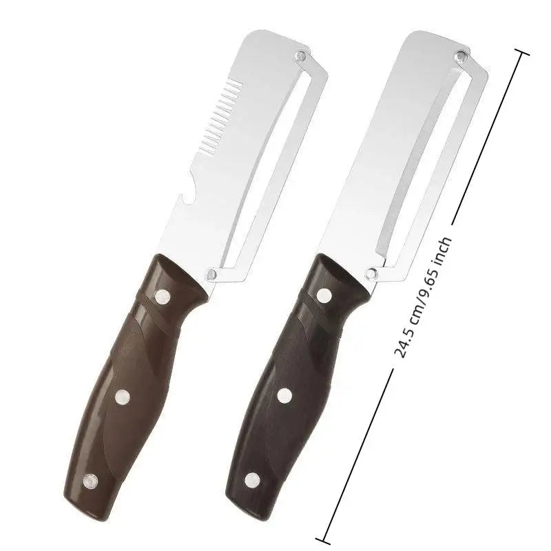 Kitchen Essentials 3-in-1 Peeler Knife with Serrated Edge and Integrated Opener for Daily Cooking