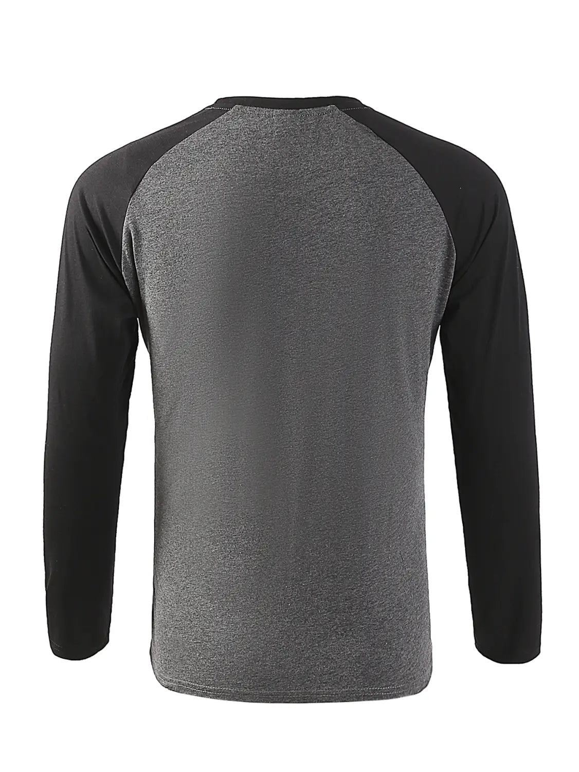 T-shirt raglan à manches longues noir et gris chiné, à la coupe ajustée, pour une tenue de printemps décontractée