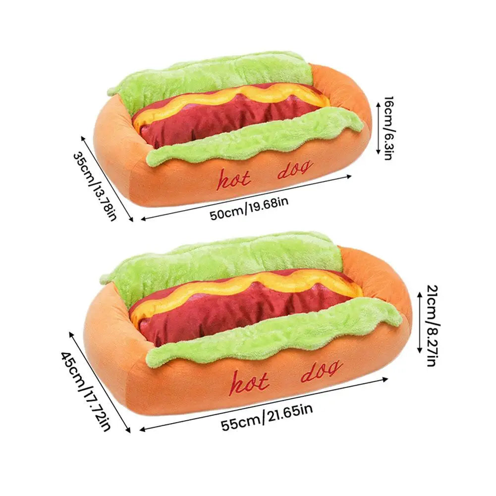 Pet Bed Hot Dog Shaped Dog Lounger Cat Sleeping Cushion Soft Fiber Puppy Warm House Removable Washable Beds for Cats Dogs