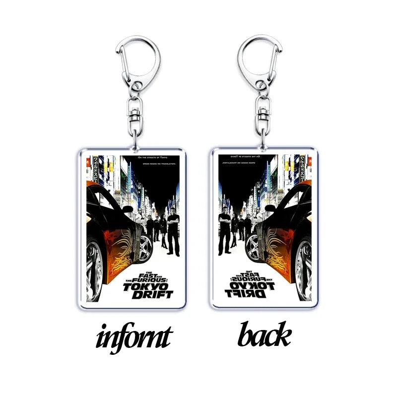 Popular Classic Movies Keychains for Accessories Bag TitanicThe Fast and Furious Pendant Key Chains Keyrings Jewelry Fans Gifts
