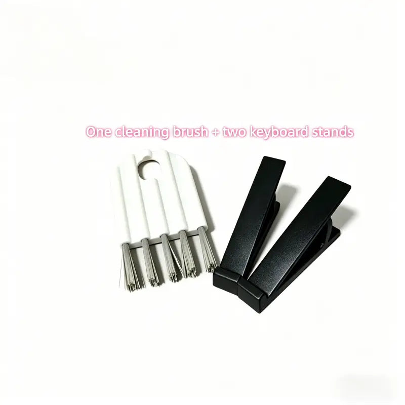 Keyboard Accessory Set Includes 2 Pcs Keyboard Stands + 1 Cleaning Brush, Ergonomic Tilt Riser Holder for Home Office Desk