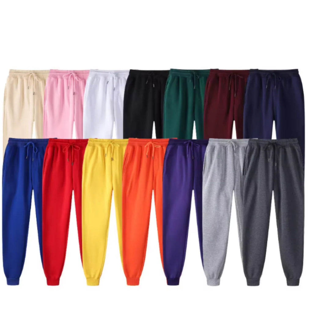 Mens Casual Pants Autumn Winter Fleece Sweatpants Men Running Jogger Sports Gym Trousers Fashion Solid Color Workout Long Pants