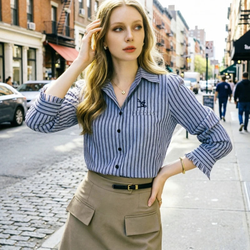 Fashion design Women Blouses for a Chic Look New elegant office ladies striped shirts tops