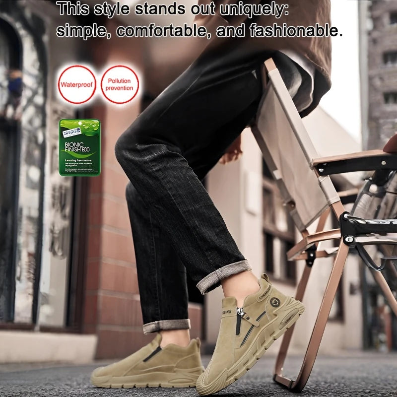 Men's Waterproof Casual Sneakers, Thick-Sole Wear-Resistant Sports Shoes, Non-Slip Comfortable Breathable, Fashionable Practical