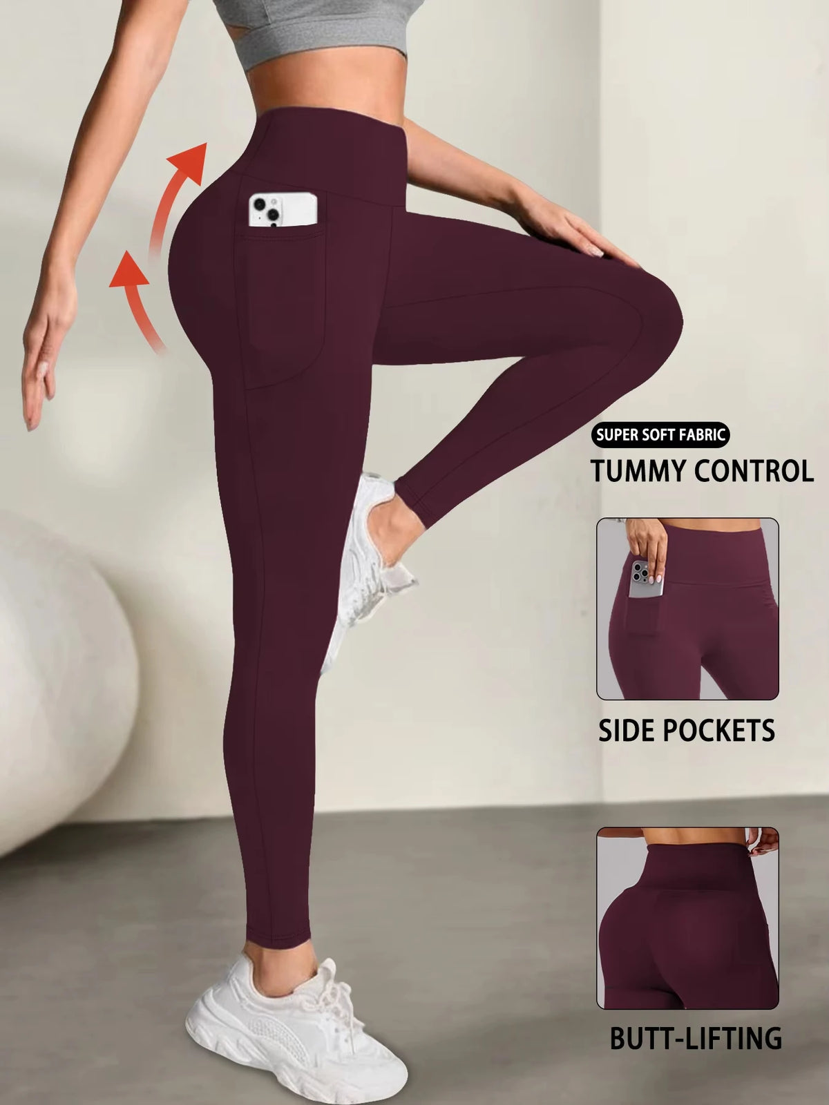 Women Yoga Fitness Leggings With Pocket High Waist Tights Gym Workout Running Stretchy Sexy Butt Liftting Casual Skinny Pants