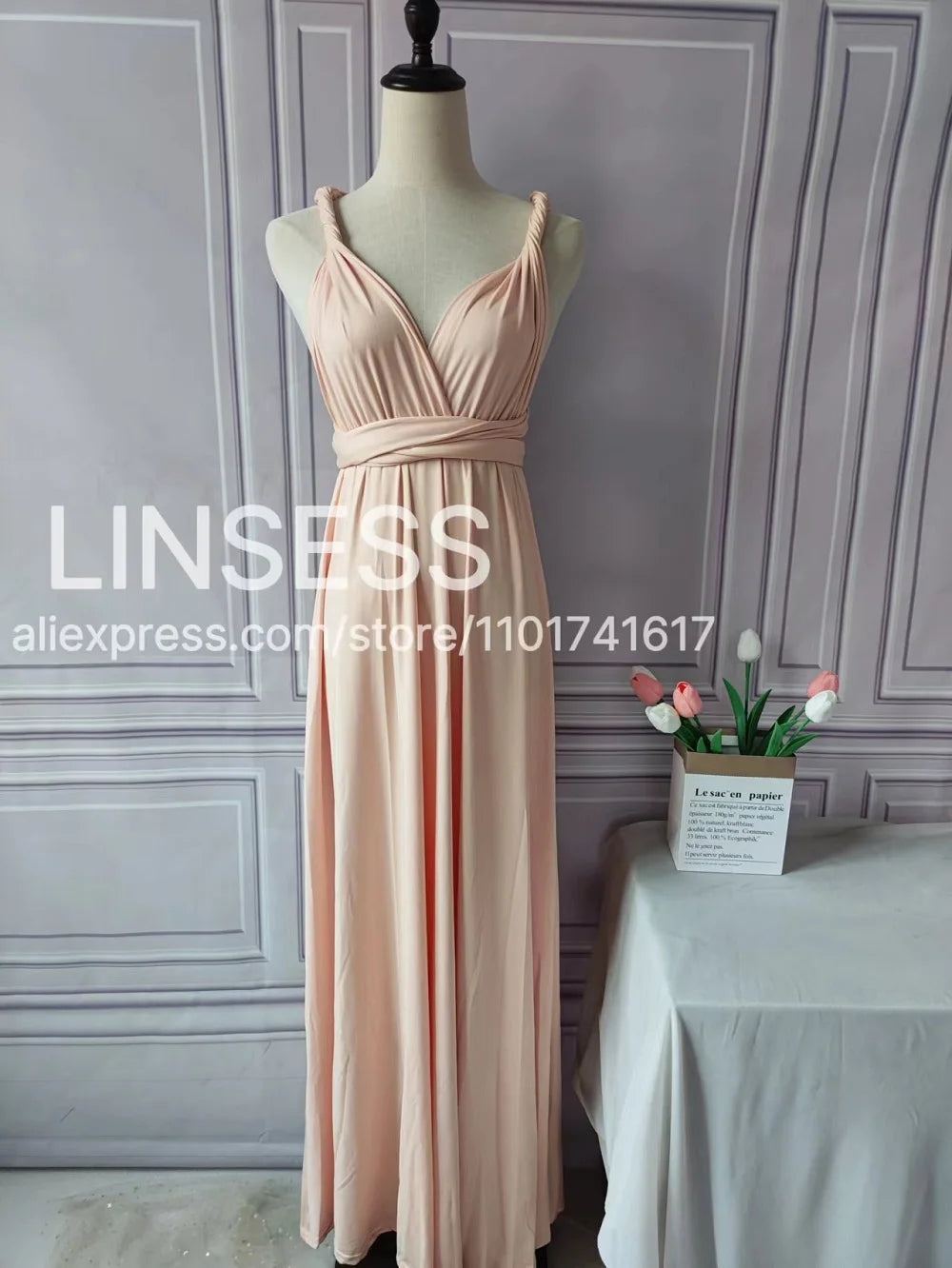 Bridesmaid Dress, Olive Green Maxi Bridesmaid Dress, Bridal Party Convertible Dress, Multiway Infinity Dress, Custom Dress