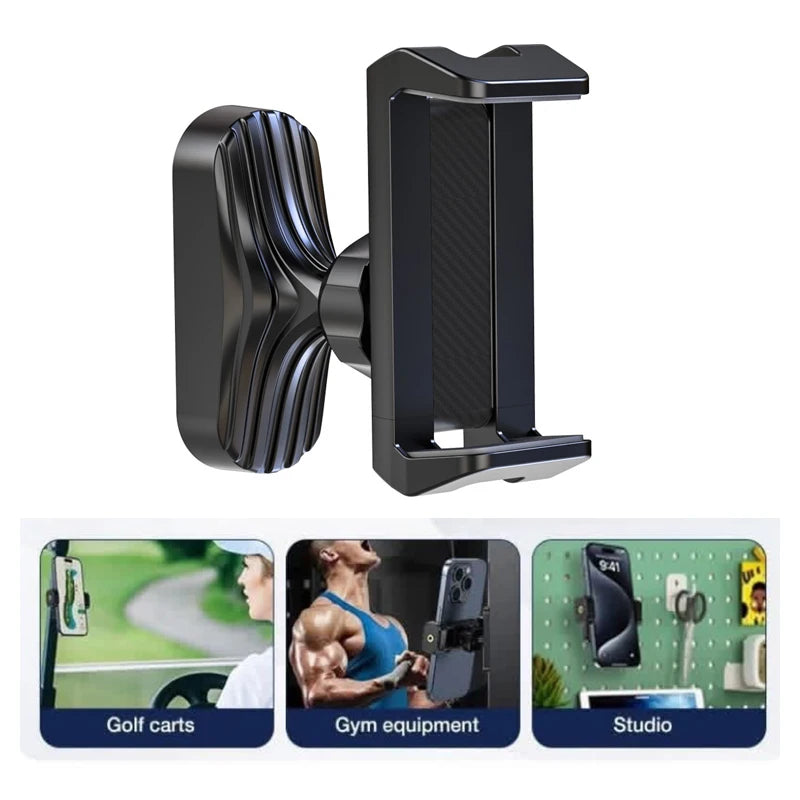 Magnetic Fitness Phone Holder 360 Degree Adjustable Gym Phone Holder Fit 4.7-7 Inch Smartphone Gym Accessories for Men and Women