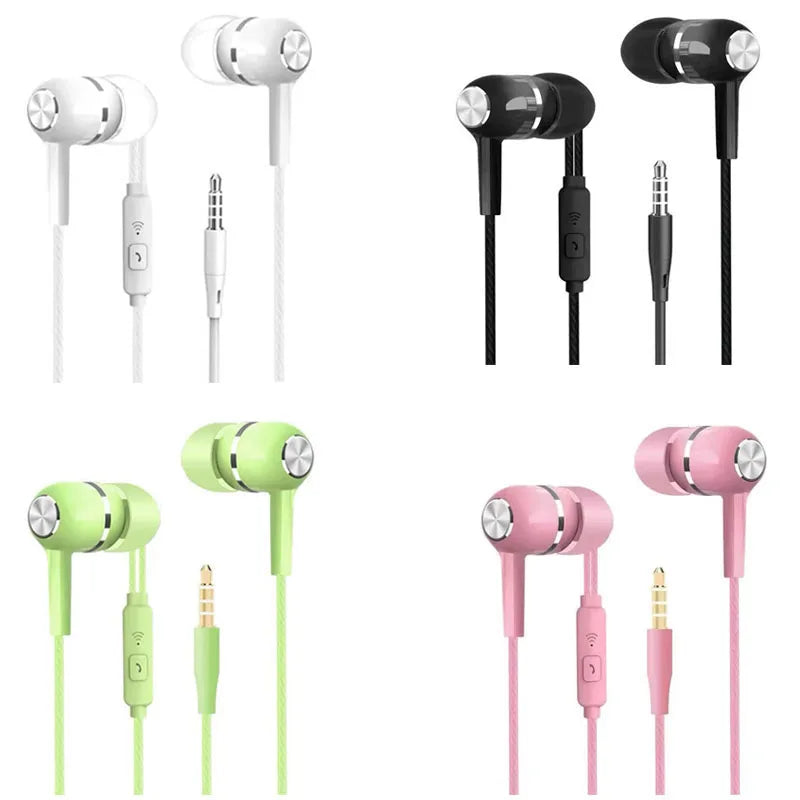 Universal Wired Headphones 3.5mm Sport Earbuds with Bass Phone Earphones Stereo Headset with Mic volume control Music Earphones