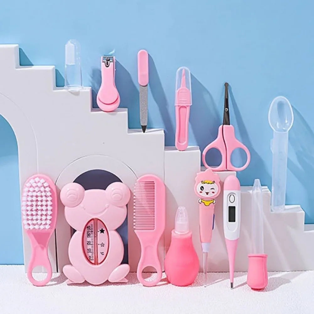 13Pcs/Set Multi-functional Baby Care Kit Nasal Aspirator Hair Wash Brush Newborn Care Essentials Nail Clipper Comb