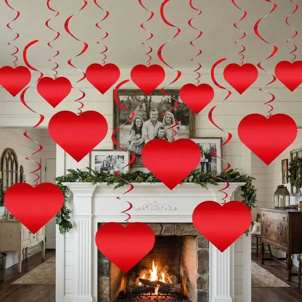 Romantic Valentine's Day Love Pulling DIY Decorations Love Flower Hanging Curtain Wedding Party Supplies