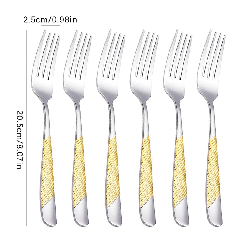 Kitchen Utensil Set Stainless Steel Spoon And Fork Set Food-Grade Flatware Gold Silverware Set