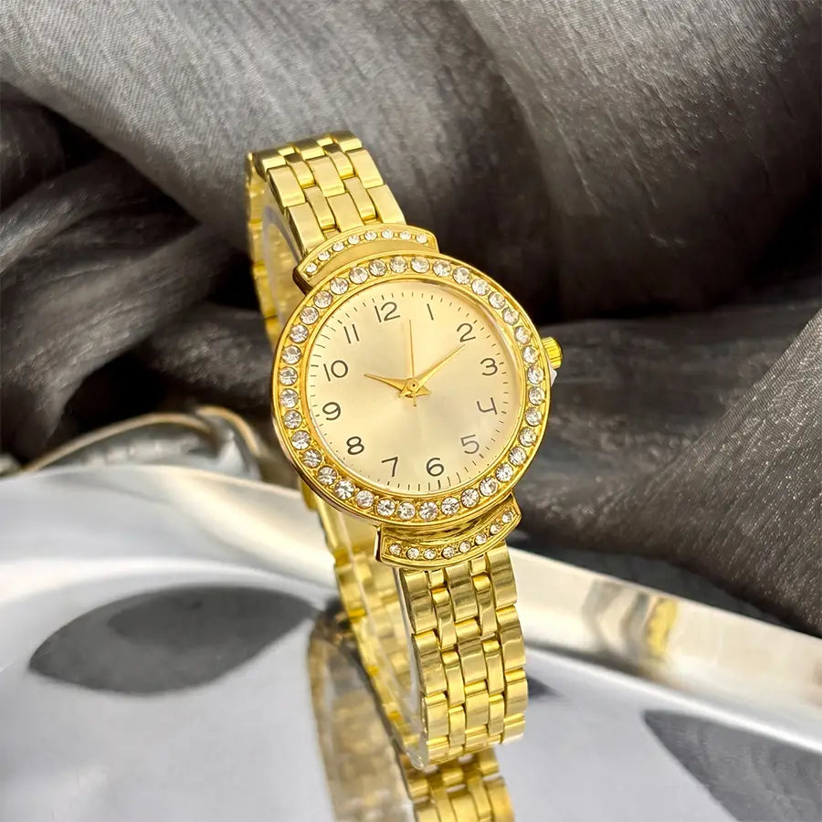 Women Watch Elegant: Oversized Dial Curved Convex Glass Durable Stainless Steel Band Sleek Silver Ladies Watch