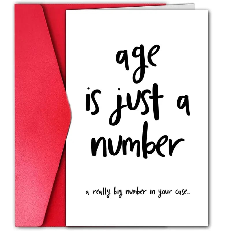 1 Funny 'Age Is Just a Number' Birthday Card. Creative Greeting Cards, Perfect Gifts for Family, Friends and Colleagues.