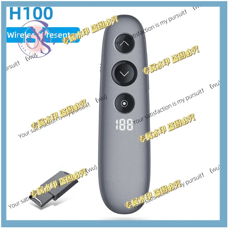 H100 Wireless Presenter Remote with Air Mouse TF Card Spotlight PPT Powerpoint Pen Pointer Presentation for Meeting Teaching
