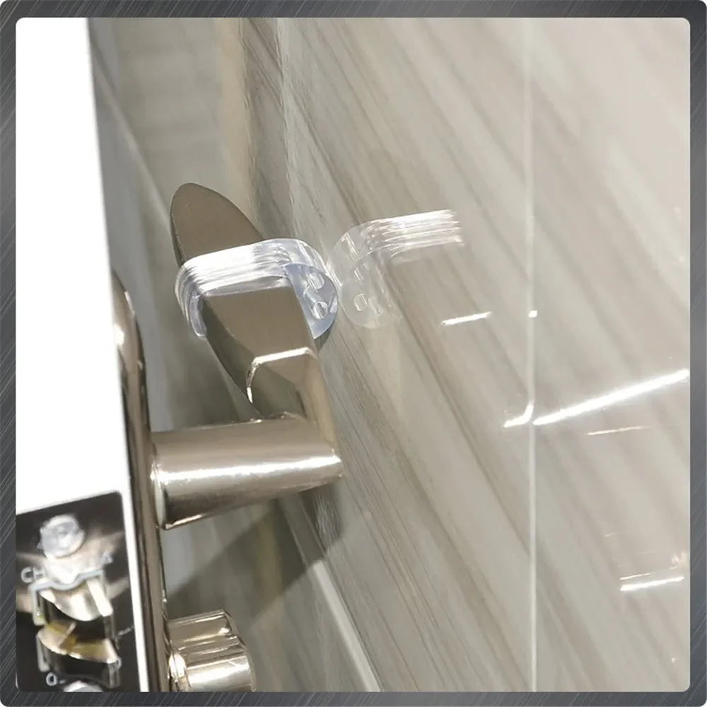 Door Stop Transparent Safety Supplies Silicone Door Handle Buffer Wall Furniture Protection Retainer Hardware Home