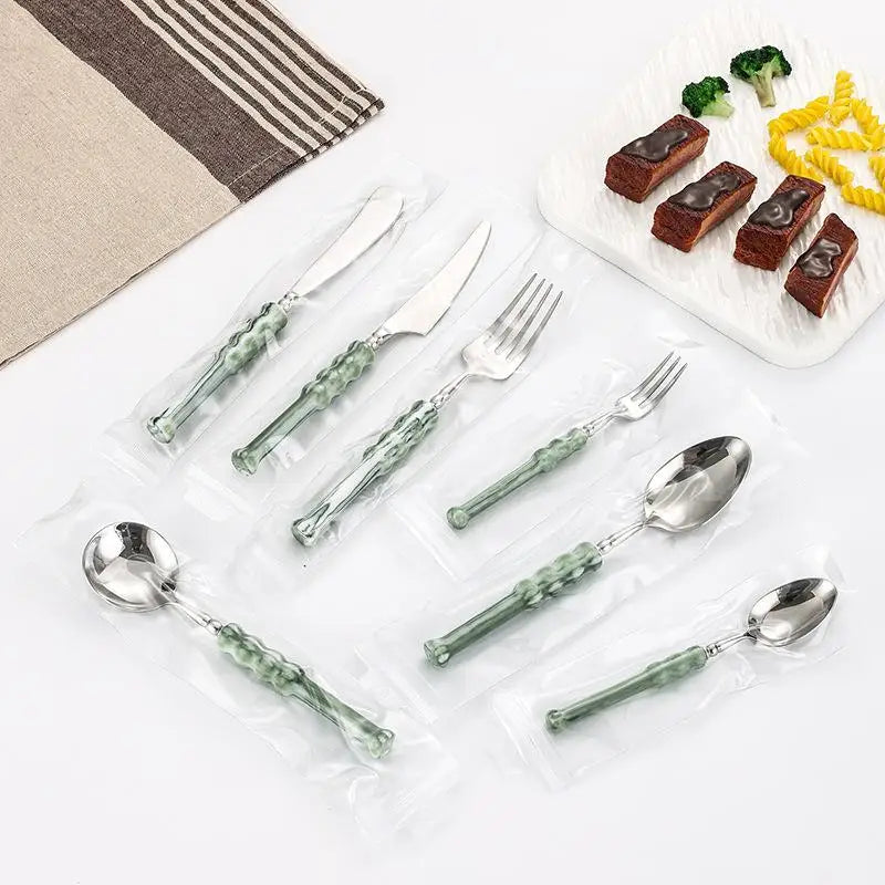 Refined Stainless Steel Western Dining Cutlery Set for Hotels