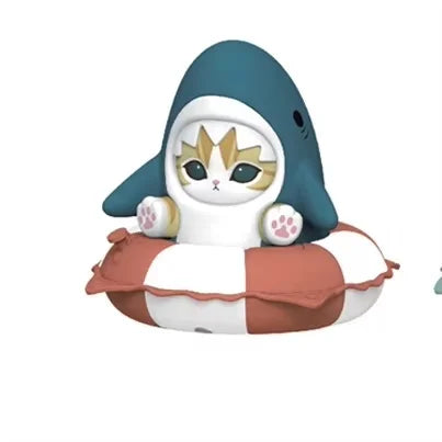 Genuine Mofusand Swimming Ring Series Blind Box Cute Collectible Figurines Desk Car Decor Collection Seal Mystery Box Kid Gifts