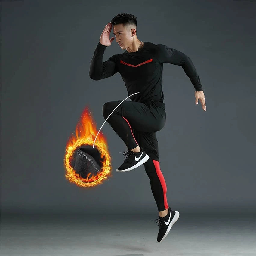 Men's Thermal Underwear Set: Fleece - Lined, Quick - Dry, Ideal for Fall/Winter Sports, Outdoor Activities and Fitness