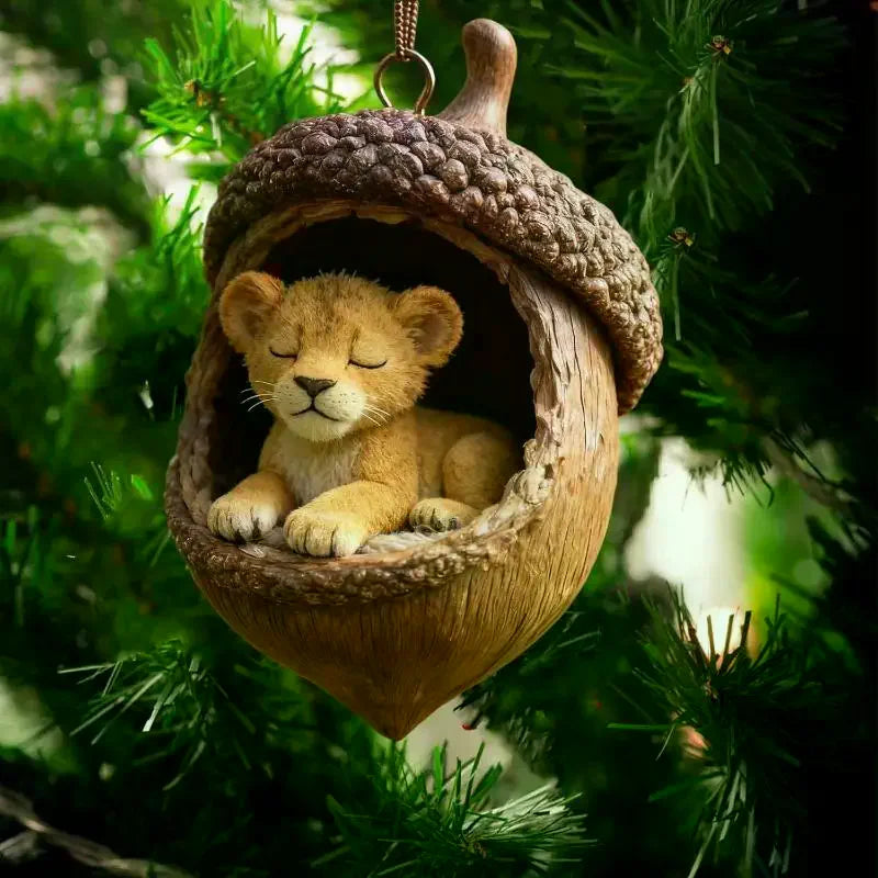 Animal Christmas Ornaments 2D Flat Acrylic Seasonal Decoration Hangable Holiday Decorations For Xmas Tree Hanging Pendant Decor