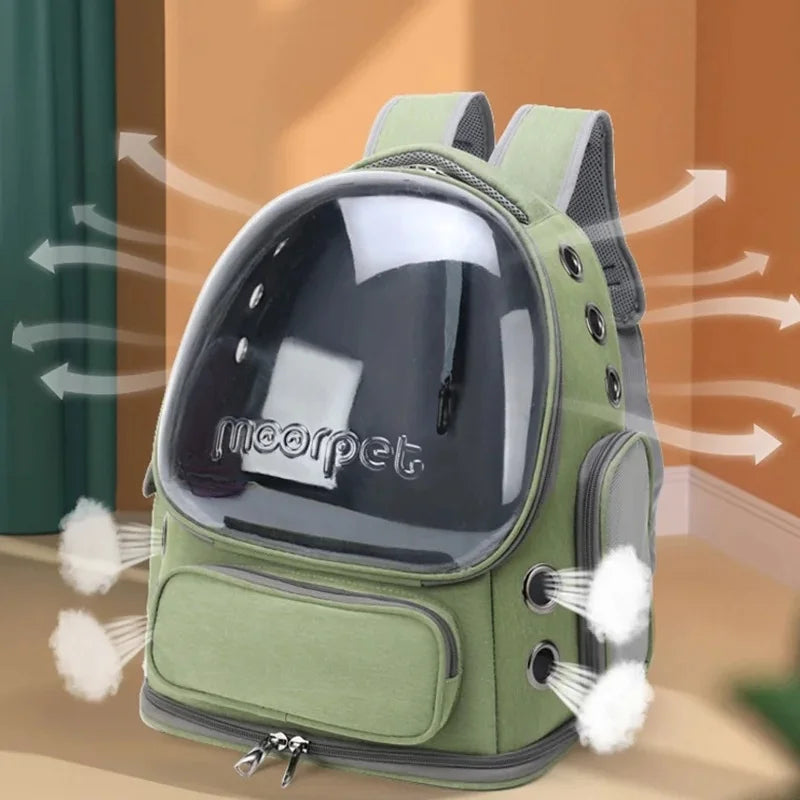 Pet Cat Carrier Bag Outdoor Travel Backpack for Cats Small Dogs Breathable Cat Carrying Bag Pet Supplies Transparent