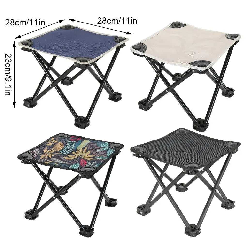 Outdoor Portable Folding Stool Camping Collapsible Foot Stool Hiking Beach Travel Picnic Fishing Seat Tools for Camping Hiking
