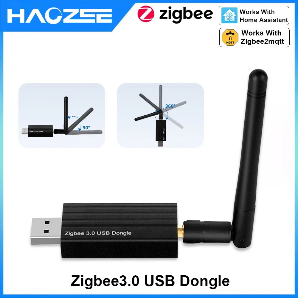 Haozee Smart Zigbee 3.0 USB Dongle plus Universal Wireless Gateway Hub Interface Capture for Zigbee2MQTT Home Assistant