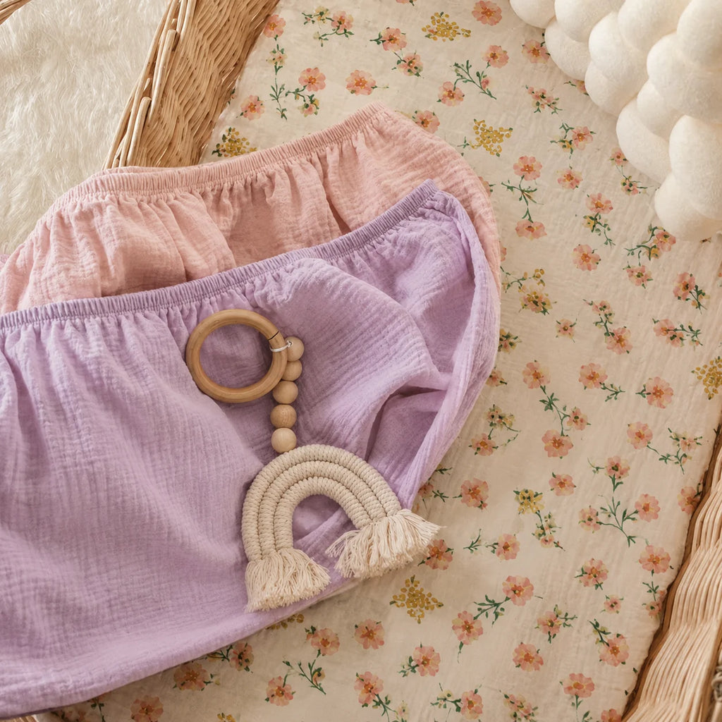 3PCS Baby Bassinet Bedding Set Soft Breathable Elastic Comfortable Crib Mattress Cover Suitable for Boys Girls Newborn Beds
