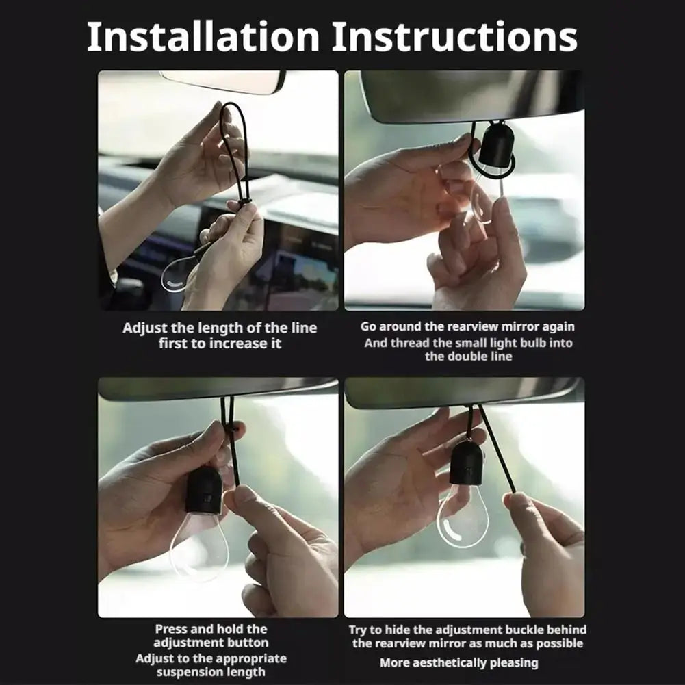 Lampe de miroir de voiture ajustable noire, avec ampoule transparente et boîtier en plastique noir, pour l’utilisation d’ampoules LED décoratives et d’éclairage d’ambiance.