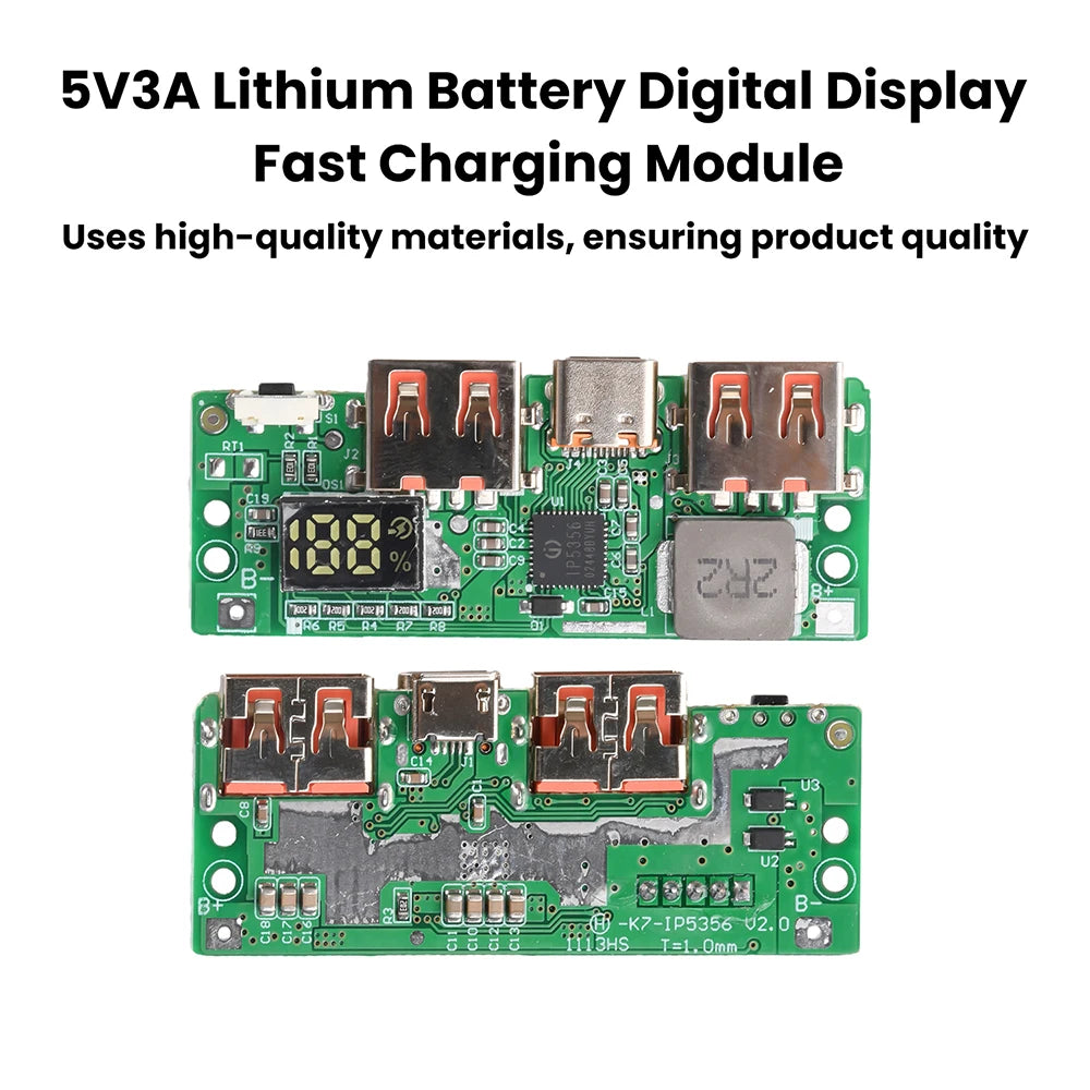 IP5356 Fast Charging Power Bank DIY Module Mobile Power Bank DIY Kit For Phone Pad PD QC VOOC Protocol Type C USB Po