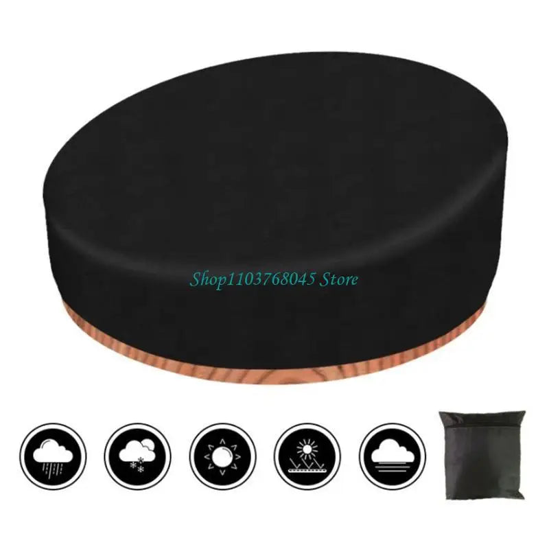 Waterproof Outdoor Garden Furnitures Cover Round Daybed Sofa Table Dust Cover Patio Rain Dust Wind-Proof Anti-UV
