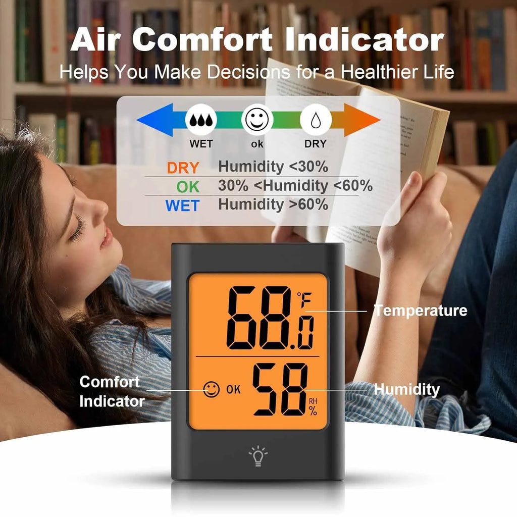 Digital Hygrometer Indoor Thermometer Hygrometer Room Thermometer and Humidity Gauge with Temperature Monitor for Home, Room, Of