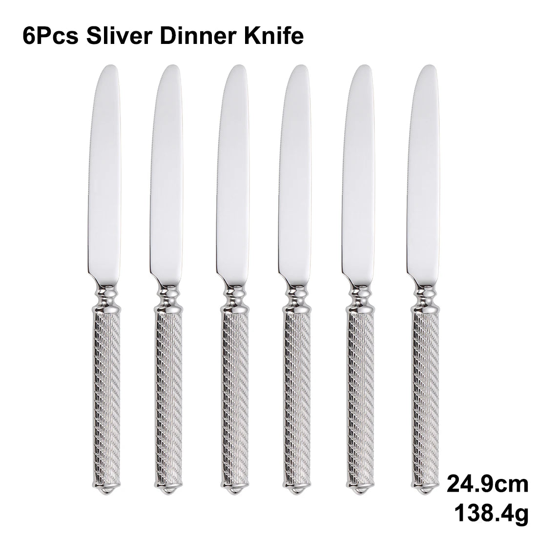 4/6/12/16/20Pcs Sliver Tableware Stainless Steel Cutlery Mirror Double Sided Pattern Handle Fork Mirror Western Gold Dinner Set