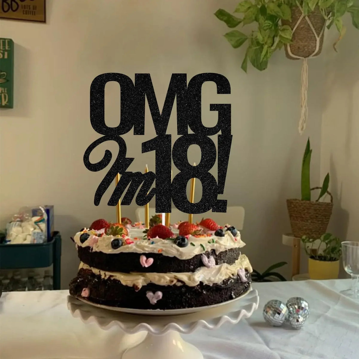 OMG I'm 18 30 40 50 60 Years Old Cake Topper Happy Birthday Party Decoration Adult Anniversary 30th 40th 50th 60th Birthday Cake