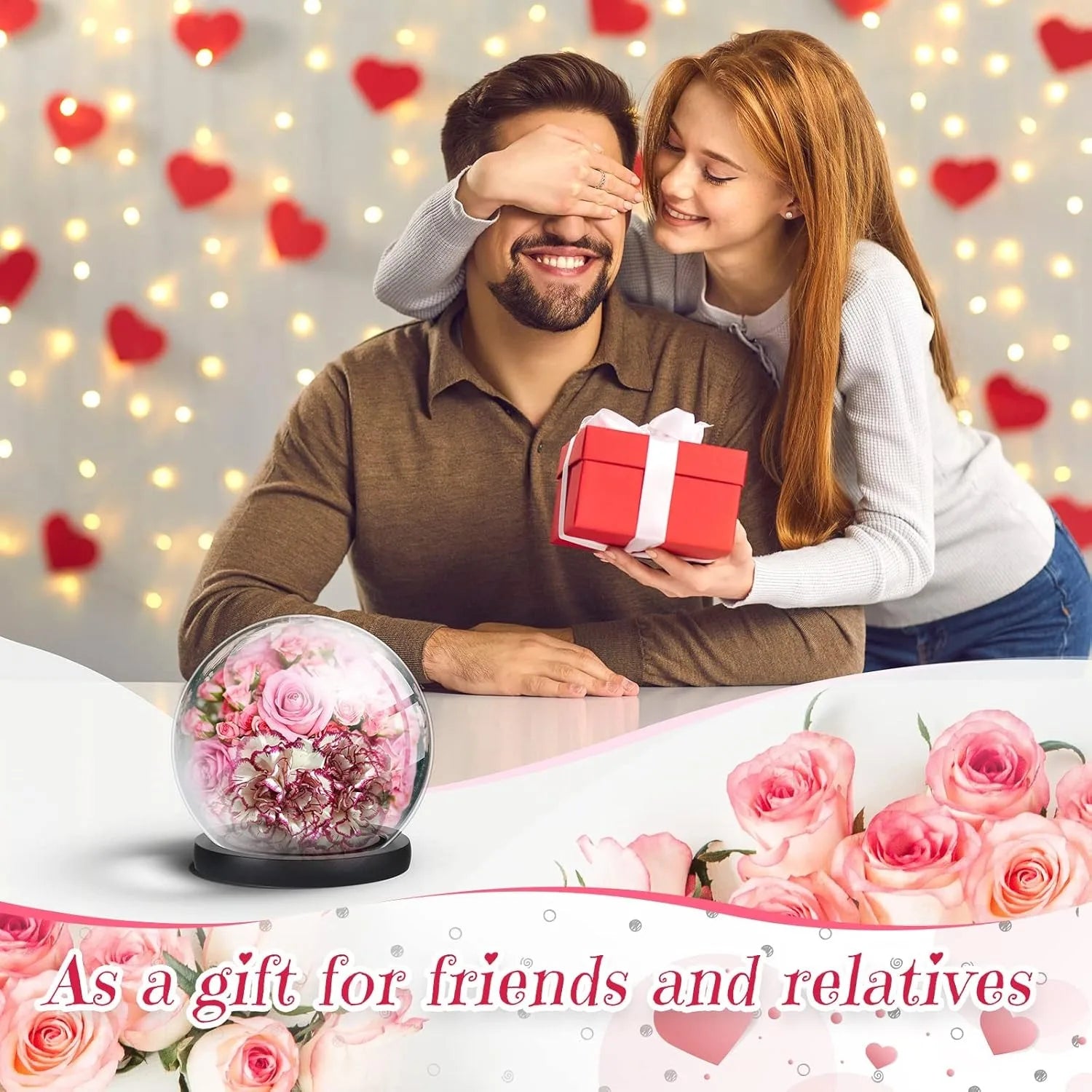 Display Dome Valentines Day Gifts Office Glass Cover DIY Craft Valentines Day Decor Dollhouse Accessories Bell Jar Display Case