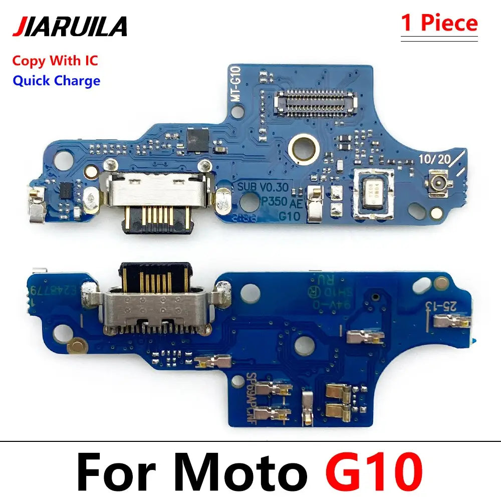 Cable flexible del puerto de carga de placa de circuito azul con base de carga usb-c etiquetada para moto g10, compatible con dispositivos de moto g9 power