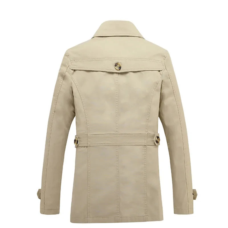 Brand Male Overcoat Long Jacket Coat Men Men's Trench Coat Trenchcoat Windbreaker Outwear Cotton Fabric Clothing