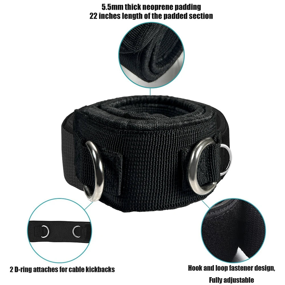1Pair Ankle Strap for Cable Machine Attachments, Gym Accessories for Women Men, Ankle Cuffs for Glute Kickback, Leg Workouts