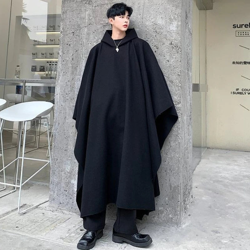 Hooded Trench Coat New Spring and Autumn Yamamoto Style Dark Personality Medium and Long Super Loose Jacket