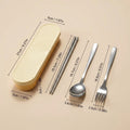 Stainless Steel Cutlery Set Spoon and Chopsticks Forks Set with Organizer Portable Travel School Camping Tableware Silverware