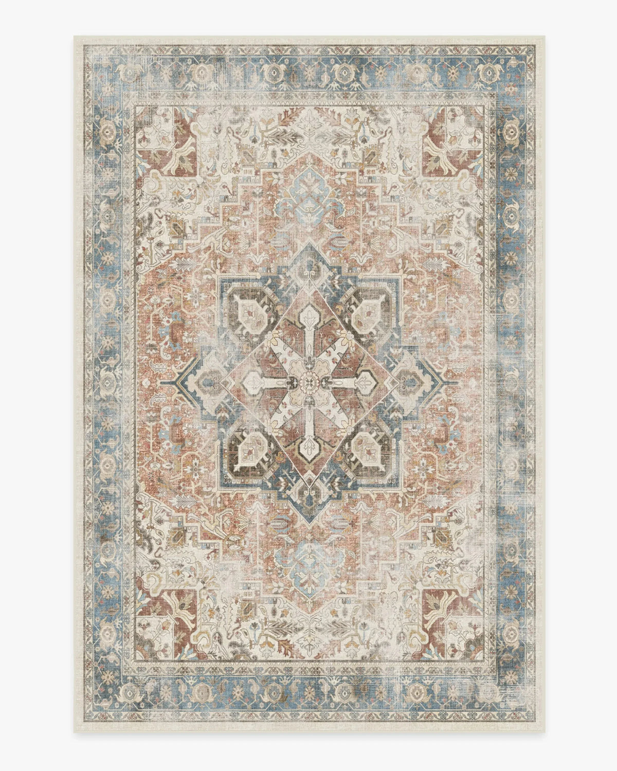 Traditional Persian washable rug vintage Turkish geometric pattern living room bedroom carpet bathroom hallway washable rug