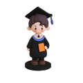 Bachelor's Doll Graduation Cake Topper Cartoon Style 3D Design Graduate Cake Figurine Cute Figurines Graduation Ornament Decor