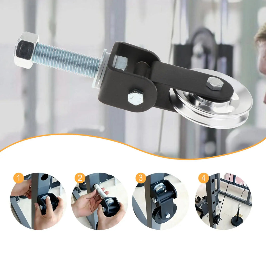 Gym Pulley Block Rack Mounted DIY Fitness Swivel Pulley Accessories Strength Training for Weight Lifting Exercise Machine Sport