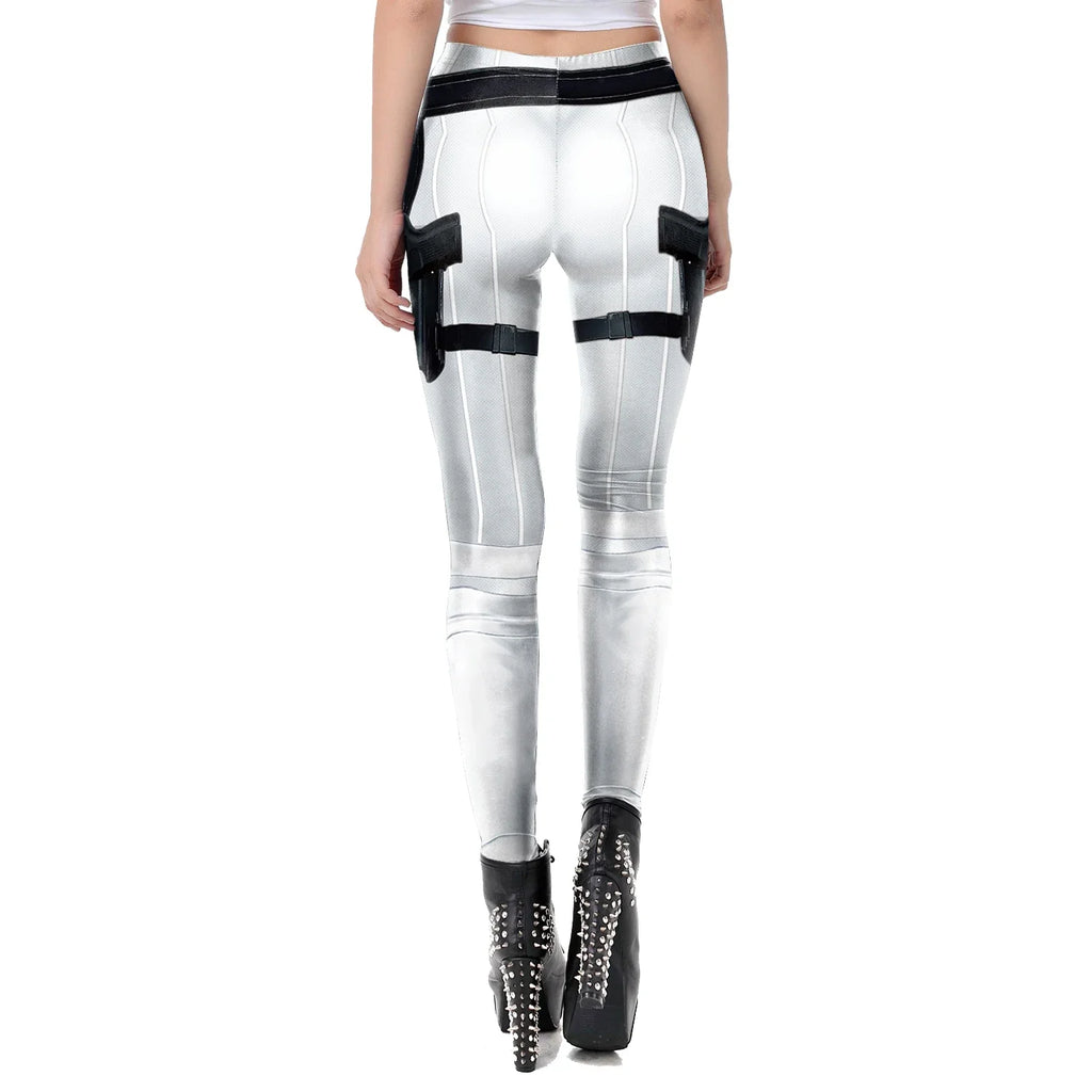 Movie Women's Leggings 3d Digital Mecha Printed Pants Punk Armor Role Play Costume Tight High Waist Casual Yoga Pants