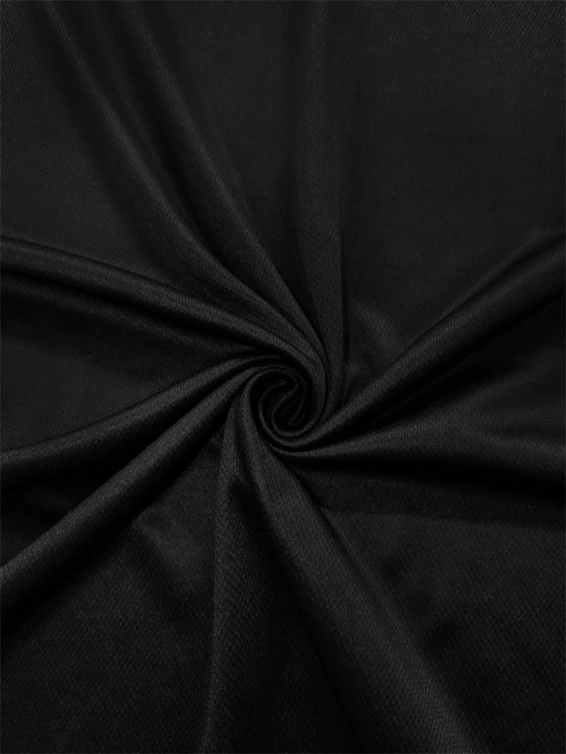 black satin fabric with a smooth glossy finish and subtle sheen featured in a mens funny letter printed casual streetwear tee