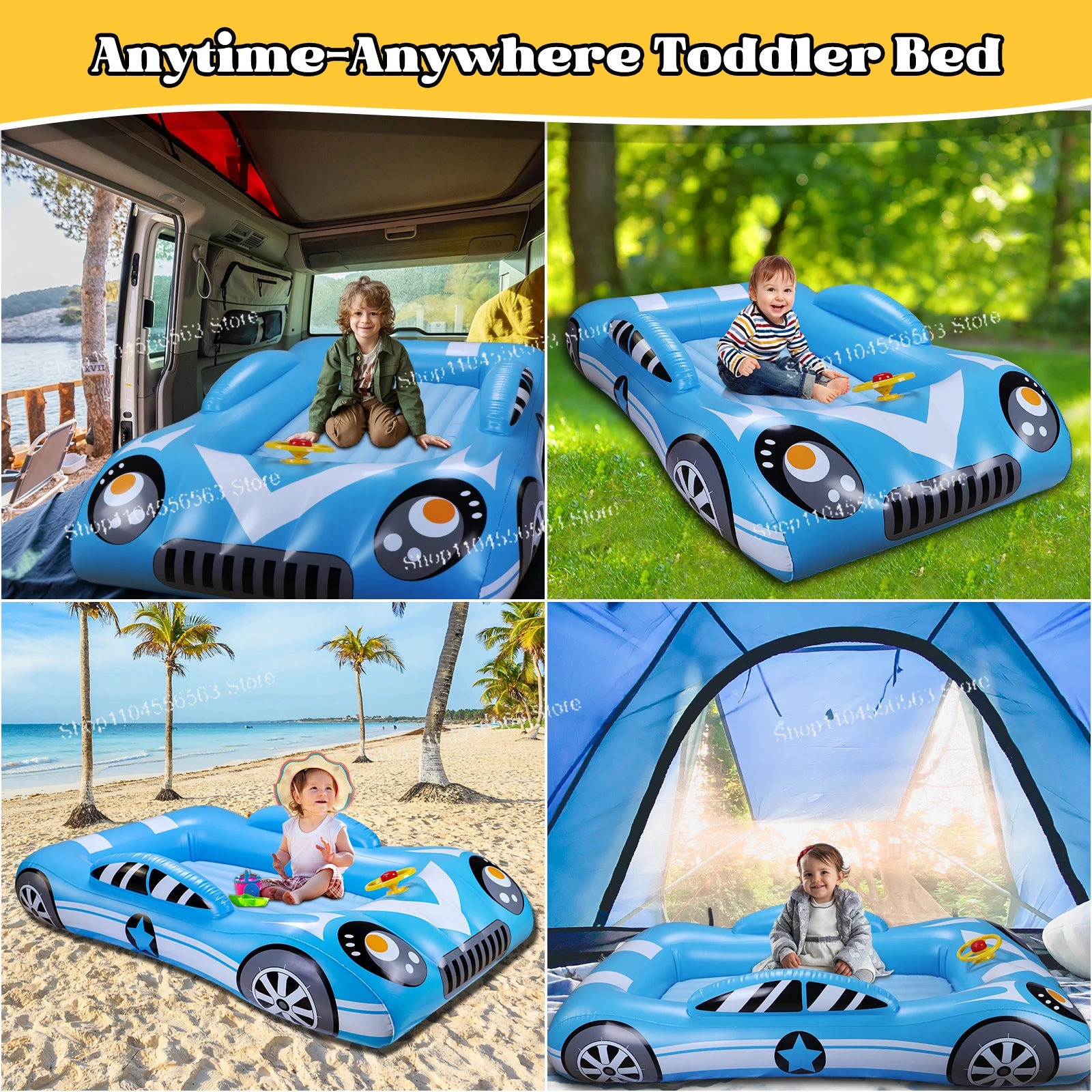 Kids Travel Air Mattress, Automatic Inflatable Bed for Children's Indoor Play & Nap Time