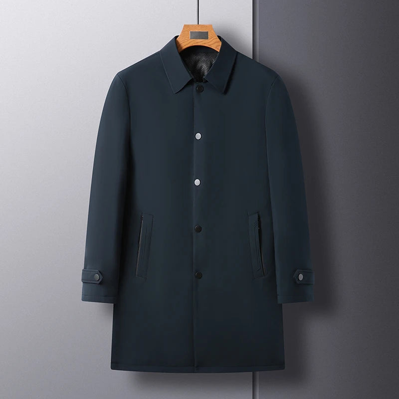 2026 autumn men's high-quality Business Trench Coat single breasted trench coat men long Casual Windbreakers Good Quality jacket