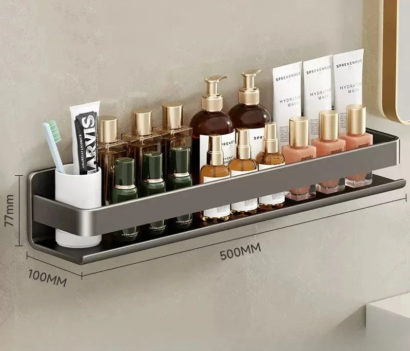 Bathroom Shelf Without Drilling Makeup Organizer Shampoo Storage Shelf Storage Rack For Kitchen Bathroom Organizer Accessorie