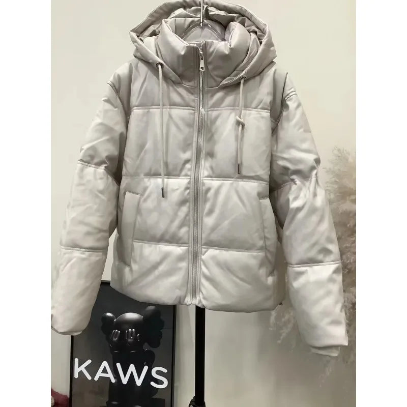 Winter Women's Cold Coat Winter Jackets For Women 2023 Warm Leather PU Parkas Winter Coat Promotion Female Outerwear